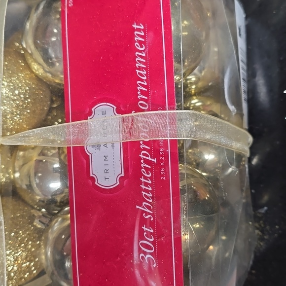 Vintage. 2 Packages of Gold Shatterproof Ornaments 30 Count Each - Picture 2 of 5